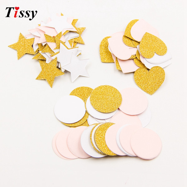 100Pcs/lot Round & Star & Heartshape Multicolor Paper Confetti For Home Wedding Party Table Decoration Event Party Supplies