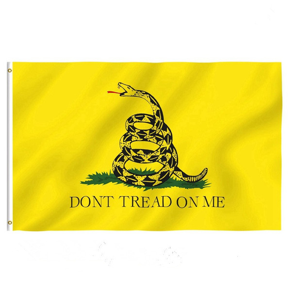 Outdoor Stardard Size 3x5 Feet 90*150cm Dont Tread on Me Gadsden Flag 3*5 feet (yellow) F320S