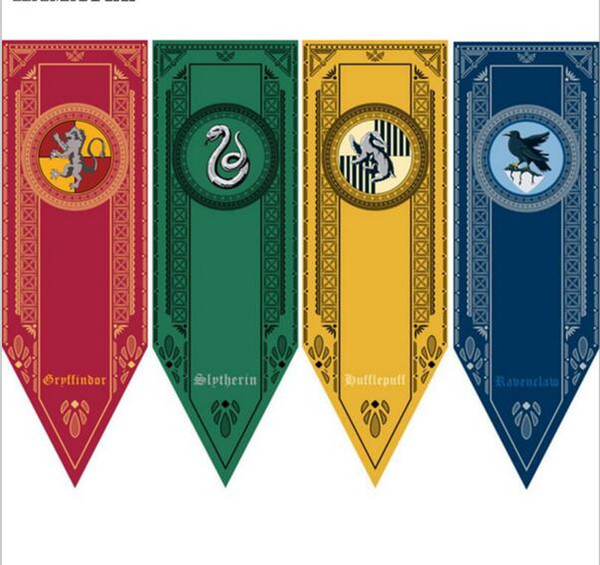 48cmx150cm Harry Potter Gryffindor Hufflepuff Slytherin Flag Hogwarts College Flags Home Decor Polyester Hanging Banner