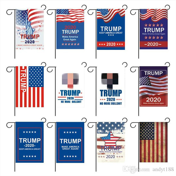 Trump Garden Flags 30 x 45cm Outdoor Decorate USA President General Election Banner 2020 Trump Flag Pennant Banner Flags 5051