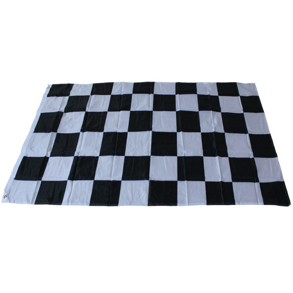 90*150cm Black and White Checkered Racing Flags Polyester Racing Pennant Flag Banners Party Festive Supplies ZZA1958