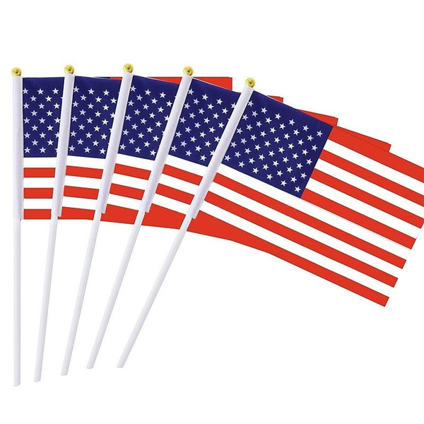 Hot Hand Held Mini Flag USA Flag American Stick Festive Event mini American Stick Flag14*21cm ST513