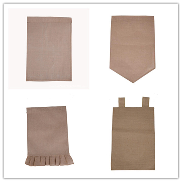 Burlap Garden Flag 31*46cm Ruffles DIY Jute Yard Hanging Flag House Decoration Portable Banner 4 Styles