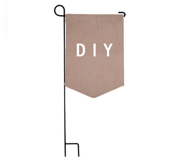 DIY Jute Burlap Garden Flags 12*18 Liene Yard Hanging Flag House Decoration Printed Pattern Portable Banner Ads