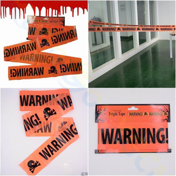 Halloween warning caution tape 6M Halloween party dangerous tape isolation belt sign garden horror festival party decoration