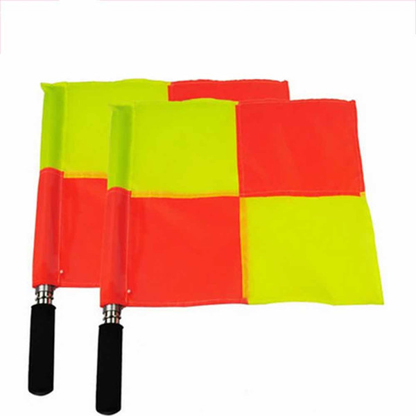 1pcs Soccer Referee Flag Party With Bag Football Judge Sideline Fair Play Sports Match Football Flags Referee Equipment