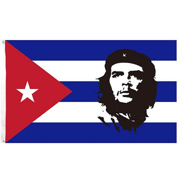 CHE GUEVARA Cuba Flag 90X150 CM Wholesasle Cheap Polyester Fabric Made Print Cuban Flags with Two Brass Grommets, free shipping