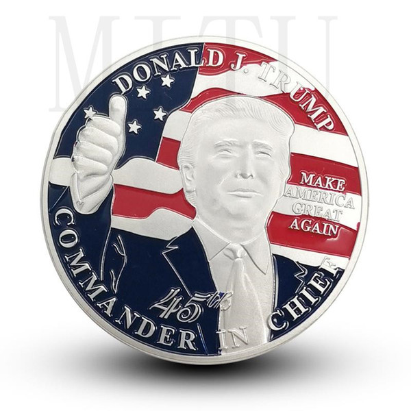 Donald Trump President Commemorative Coin Trump Silver Plated Collectible Gift Coin America President Trump Commemorative Coin 300pcs