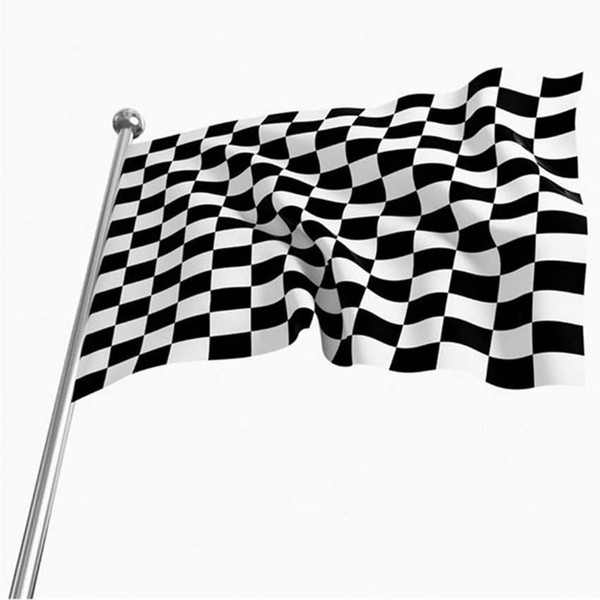 90*150cm Black and White Checkered Racing Flags Polyester Racing Pennant Flag Banners For Kids Party ZZA1958