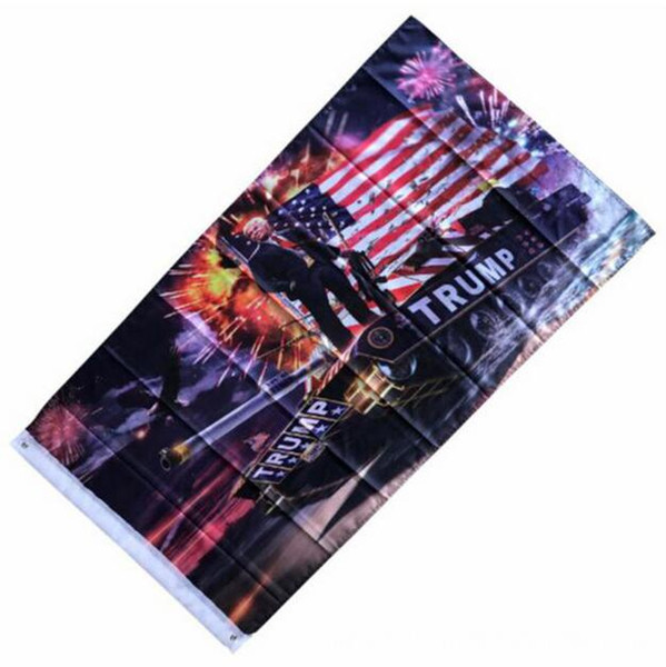 Trump tank flag Donald John Trump Amercia Flags Polyester Canvas Head Metal Grommet Personality Decortive Trump Banner Flag