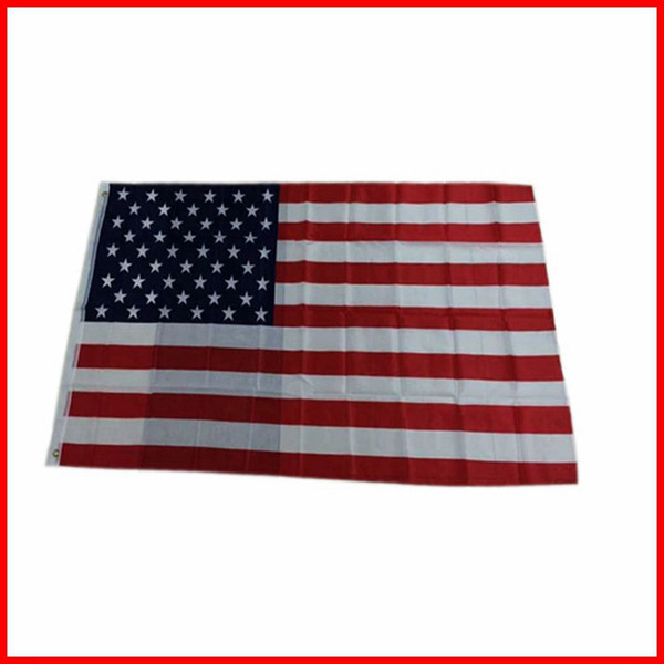 300pcs 100% Polyester USA US Flag 90cmx150cm American Flag FT United States Stars Stripes Be Proud Show off Your Patriotism 3 * 5 Feet H218w