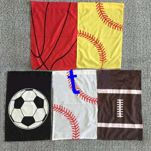 5 Styles 35*45cm Sports Baseball Softaball Garden Flag Canvas Outdoor Flag Hanging Decoration Banner Flags DHL free ship