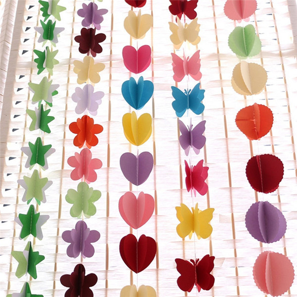 1.8 M Colorful Paper Garland Banner for Wedding Home Party Decoration Party Supplies Hand Made Paper Banner Free Shipping