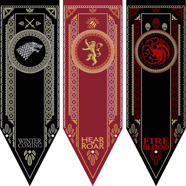 House Stark Banner Game of Thrones Wolf Tournament Outdoor Banner Flag 48*150 Custom America USA Team Soccer College Baseball Flag