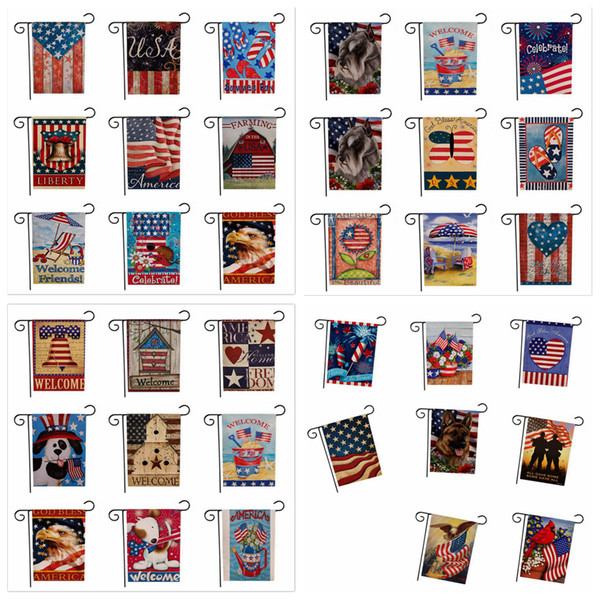 33designs USA Union Garden Flag Party Home Decor American Flag Series Pattern Double Sided Garden Flag Home Lawn Decor 47*32cm FFA1929 50pcs