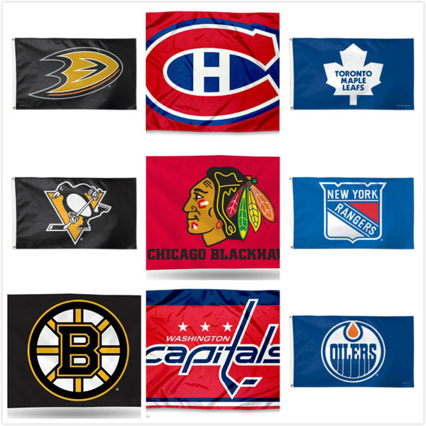 Pittsburgh Penguins Team Toronto Maple Leafs Boston Bruins Edmonton Oilers Hockey Team Flags Football Baseball Champion Flags 150*90CM Flag