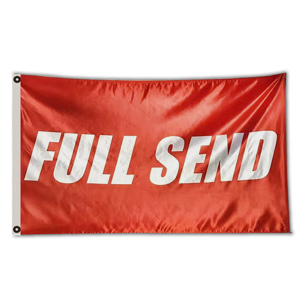 Full Send Banner Flag Nelk Nelkboys for The Boys College Dorm Party Hang Sign (Red)