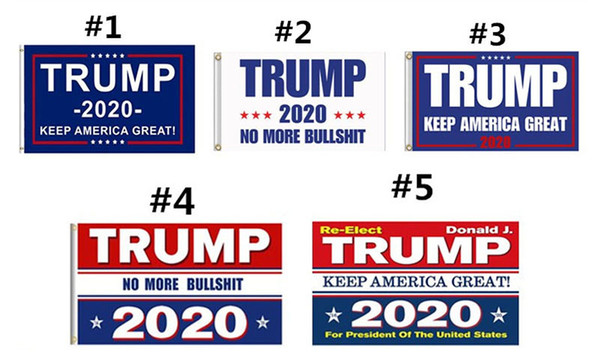 Trump 2020 Flag Print Keep America Great Banner Decor for President USA American Election No More Bullshirt Donald Flag 90x150cm MMA726