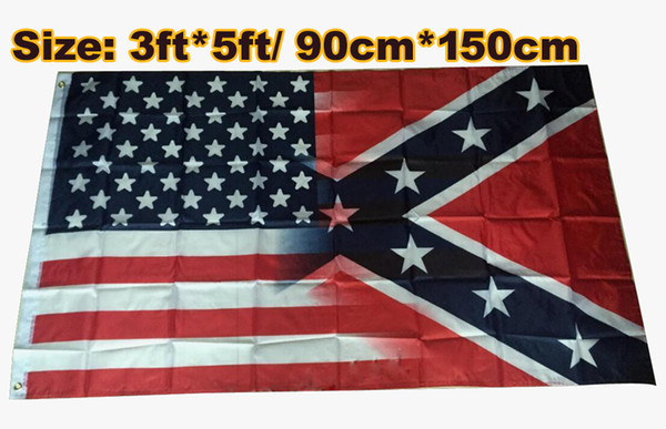 NEW 90*150cm American Flag with Confederate Rebel Civil War Flag new style hot sell 3x5 Foot Flag