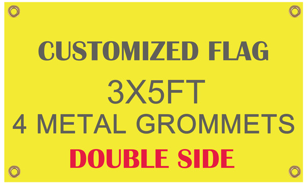 Wholesale Digital Printing Customized Flag Banner Flying Design Double Side 3x5 ft 100D Polyester Banners with Metal Grommets