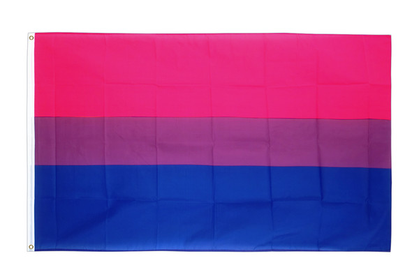 free shipping factory direct 100% Polyester 90*150cm 3x5 fts LGBT pride Rainbow bi bisexual Flag For Decoration