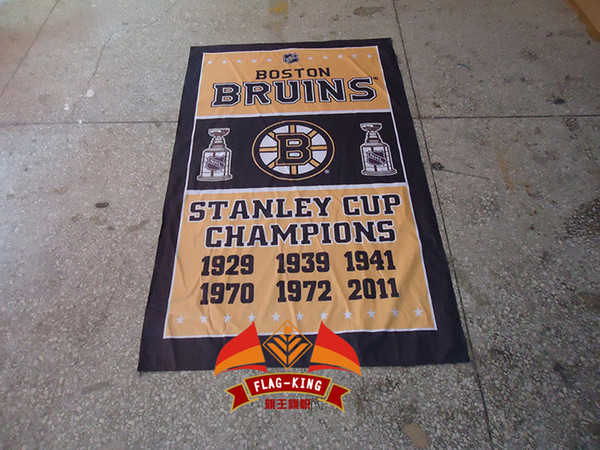 Boston Bruins football soccer club banner,polyester 90*150cm, flag,Boston Bruins Ice hockey Rugby club flag