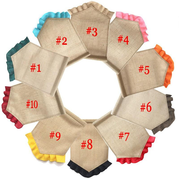 Blank Burlap Flag DIY Jute Ruffles Garden Flags Portable Blank Banner Easter Garden Decorations 10 Colors