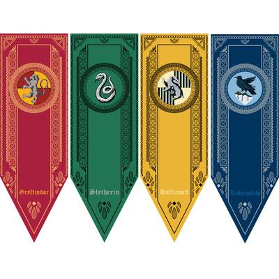 Free shipping - 48*150 cm Harry Potter Gryffindor Hufflepuff Slytherin Ravenclaw Flag Hogwarts College Flag Home Decor Polyester Banner