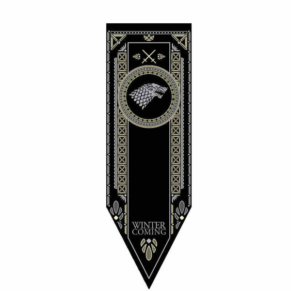 Game of Thrones House Stark Banner Wolf Tournament Outdoor Banner Flag 46*150 Custom America USA Team Soccer College Baseball Flag 1PCS