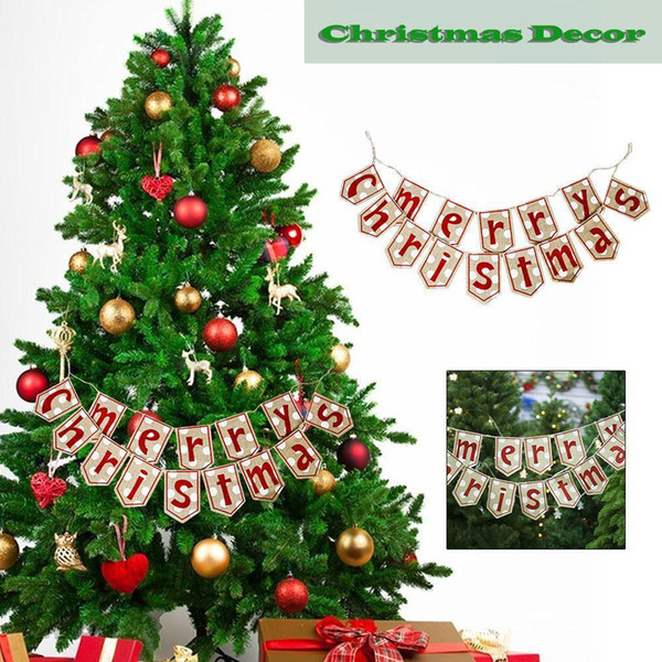 Double-Decker Christmas Letter Bunting Christmas Decorations Christmas Banners Cloth Doors And Windows Bunting