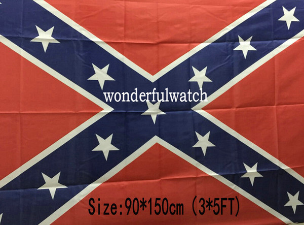 2015 HOT 90*150cm Two Sides Printed Flag Confederate Rebel Civil War Flag National Polyester Flag 50PCS DHL freeship