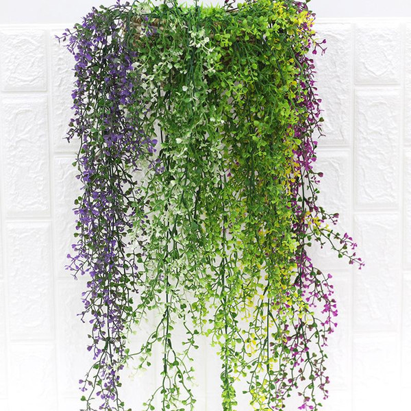 80CM Artificial Hanging Flower Plant 5 branches Fake Vine Willow Rattan Flowers Artificial Hanging Plant For Home Garden Wall Decoration