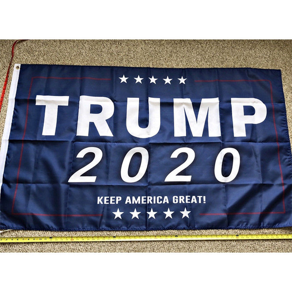 90*150cm Trump 2020 Flag Double Sided Printed Donald Flags Keep America Great Again Polyester Decor Banner For President USA DHL Free