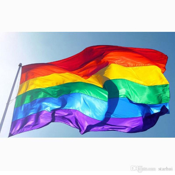 3x5ft 90x150cm Rainbow Flags And Banners Lesbian Gay Pride LGBT Flag Polyester Colorful Flag For Decoration WX9-216