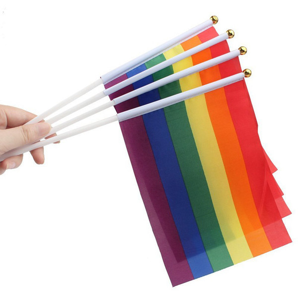 14*21cm LGBT Flag For Lesbian Gay Pride Colorful Rainbow Flag For Gay Home Decor Gay Friendly LGBT Flag