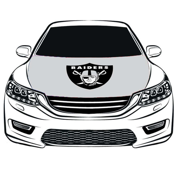 Oakland Raiders Flag Car Hood Cover 3.3X5FT,Engine Flag,Elastic Fabrics Can be WashedOakland Raiders