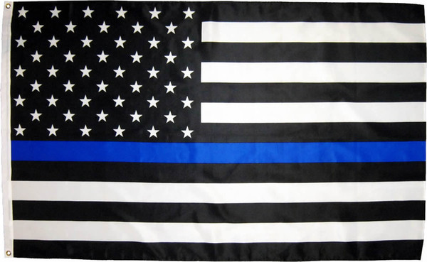 free shipping direct factory 3x5Fts 90cmx150cm Law Enforcement Officers USA US American police thin blue line Flag