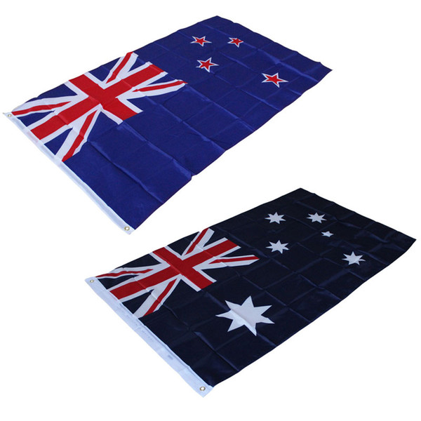 90*150cm / 3'x 5' Large Australia Australian Flag New Zealand Flag Polyester Banner Flags for Festival Parade Home Indoor/Outdoor Decoration