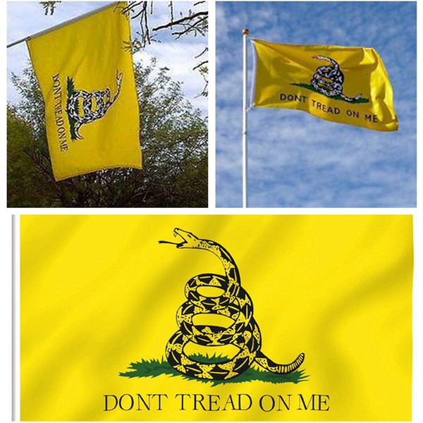 3x5FT Yellow Snake Gadsden State Flag Tea Party Culpeper DONT TREAD OM ME Flag Banner Home Garden Decoration 90*150cm Snake Flag DH1032 T03