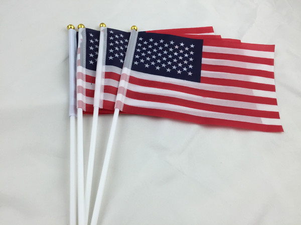 ACI-523 The USA National Flag 10/PCS 21*14cm The United States American National Flag Festival Celebration Home Decoration American Flags