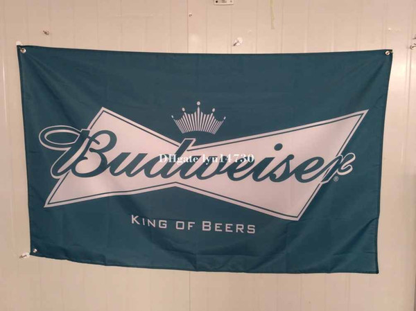 NEW Budweiser Flag green Budweiser beer Banner 3X5ft Flags Free Shipping