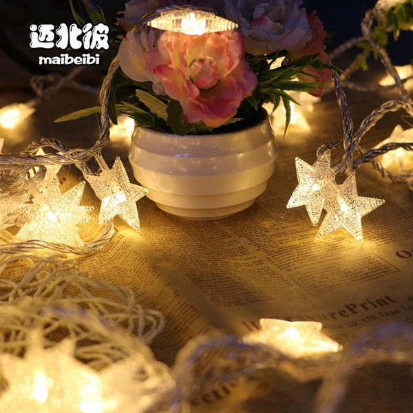 3M Stars Warm White LED Fairy Curtain String Light Wedding Christmas Decor Lamps Party 2018 Xmas Decor