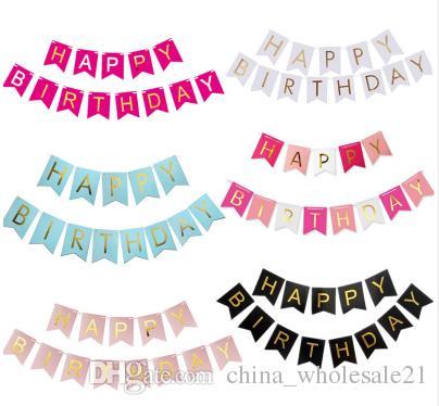 Paper Bunting Garland Banners Flags Happy Birthday Banner Boy Girl Baby Shower Decoration Wedding Birthday Party Supplies Decor