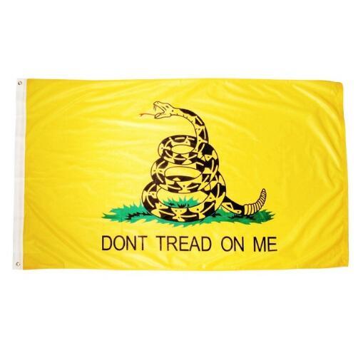 New 3x5FT Gadsden Don't Tread on Me Flag Weather-Resistant Polyester Tea Party Rattle Snake Gadsden Flag Top Quality Garden Flag 90*150cm