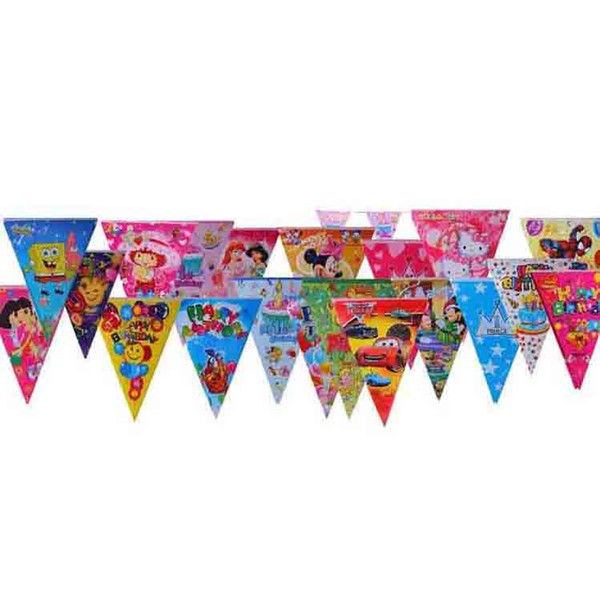 HAPPY BIRTHDAY Color Flags Banners Children Birthday Party Decoration Hanging Paper Flags Pennant Festive Party Supplies Party Favors SD456