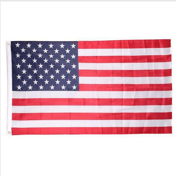 High Quality American Flag Embroidered 3'x5' FT Sewn Stripes Stars 90X150cm Embroidery USA Flag Home Decoration Souvenir Wholesale