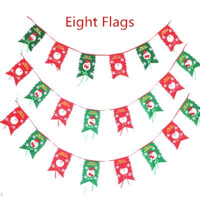 Christmas Flags Ornaments Eight Colorful Flags Christmas Home Shop Restaurant Decoration New Year Hanging Flag Party Decoration 001