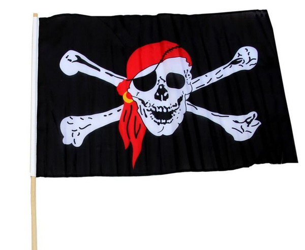 Pirate Flags Skull Jolly Roger Crossbones Skull Polyester Black Flag Crossbones Banner 90*150cm Oriflamme For Home Deco OOA1924