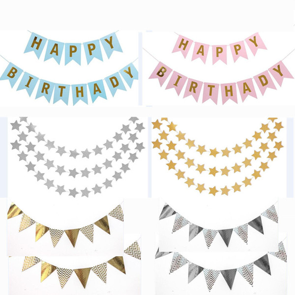 Multi Themes Happy Birthday Banner Baby Shower Birthday Party Decorations Photo Booth Happy Birthday Bunting Garland Flags 0253