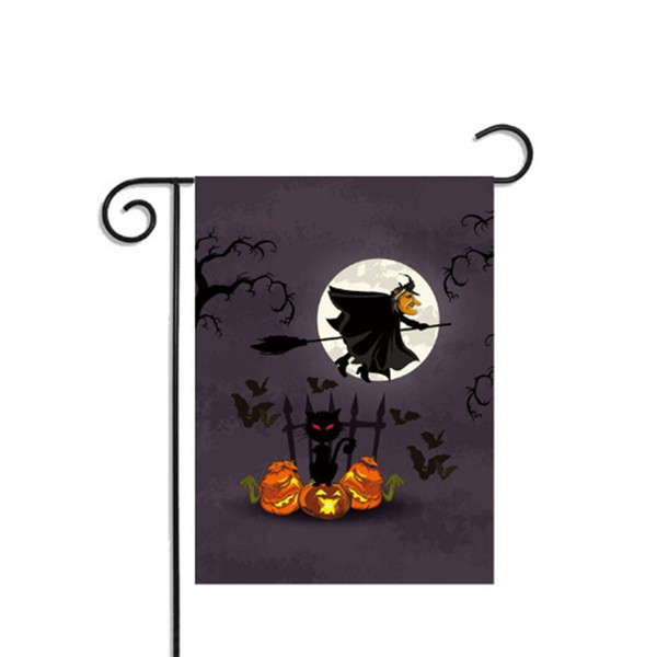 Halloween Garden Flags Witch Hanging Flag Party Decor Polyester Banner Decorative Decoration Outdoor Halloween Decorations Ornament Bar